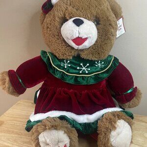Dan Dee Collector's Choice 2014 Holiday Teddy Bear Plush Red Velvet Dress 15"
